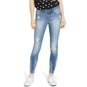 Articles of Society Sarah Ankle Skinny Jeans Womens Blue Sz 30 Distressed Grunge